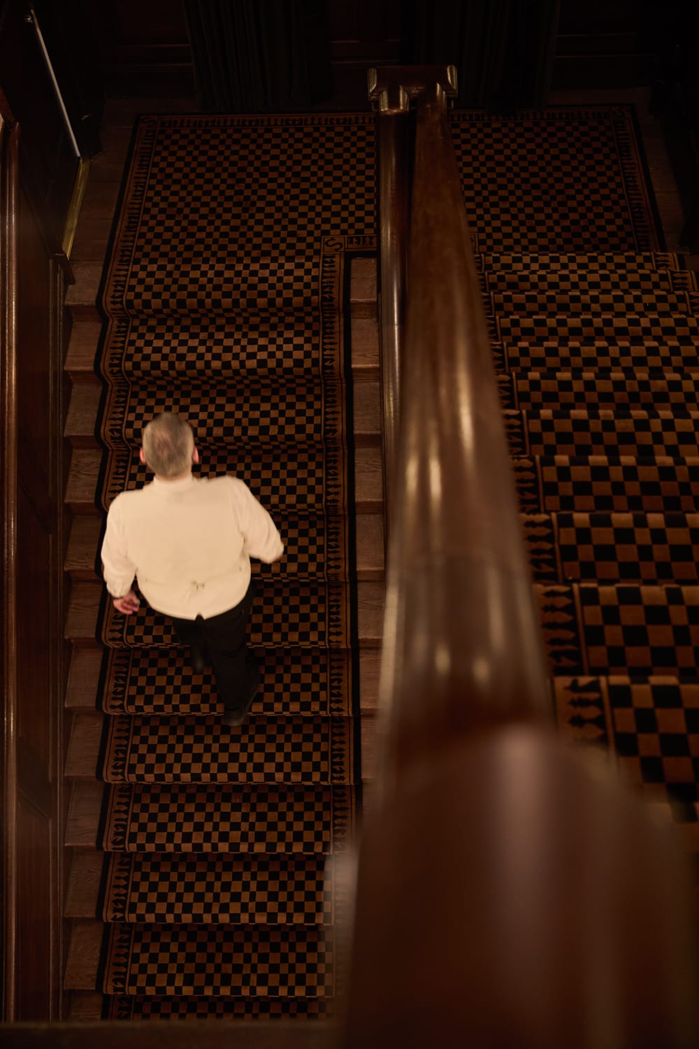 Staircase view within this London restaurant interior