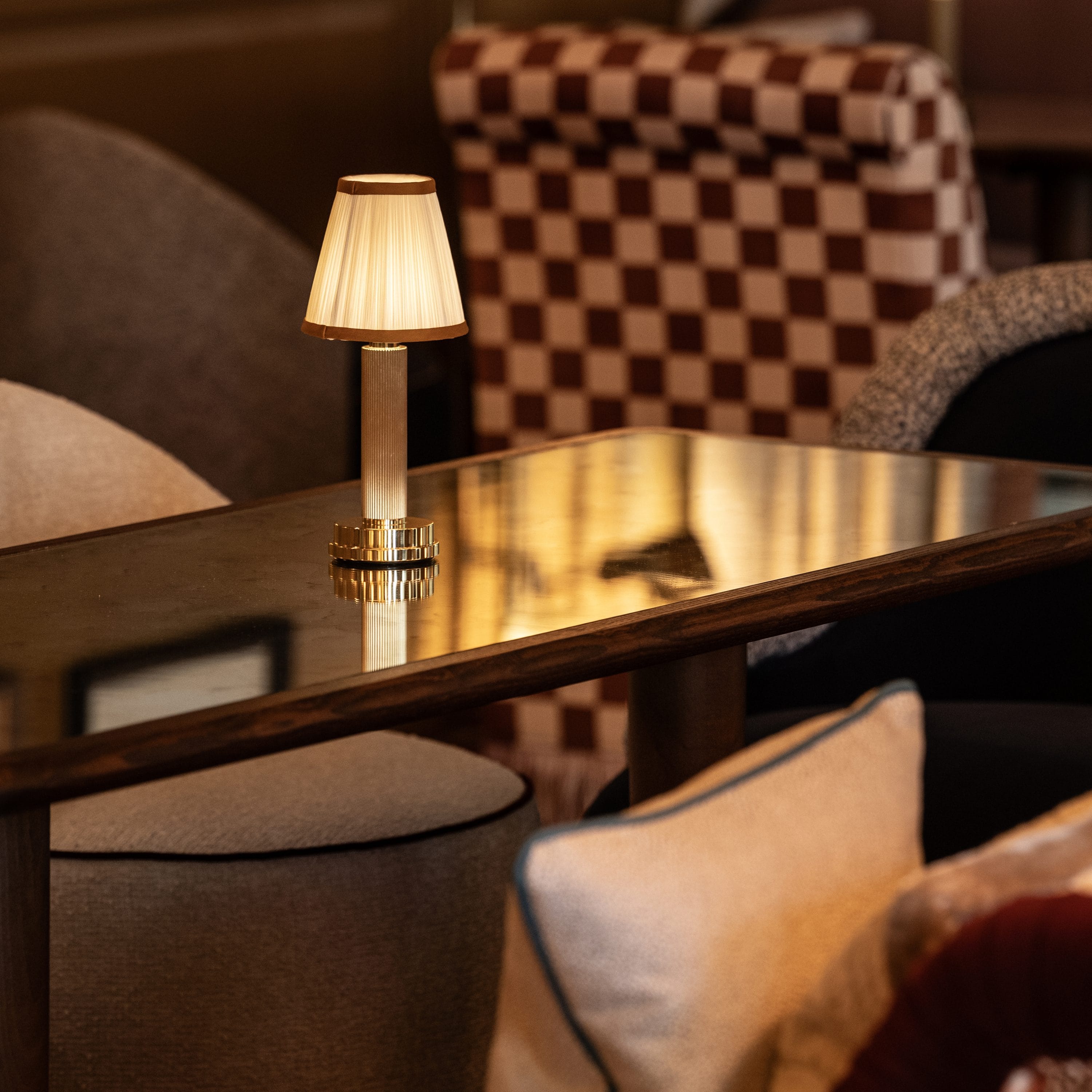 Luxury lounge seating with bespoke lighting at The Drawing Room Cadogan